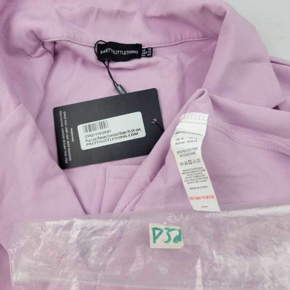 NWT pretty little thing plus size lilac relaxed fit blazer with button up front - Picture 7 of 7